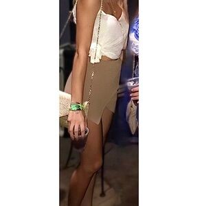 Boohoo | Beige Envelope Skort